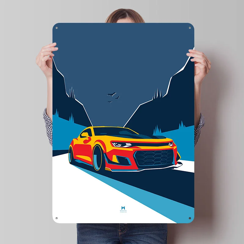 Camaro Muscle Car Printed Poster Customized Wall Art Retro Vintage Metal Tin Signs for Garage Modern Home Decoration Luxury Arts
