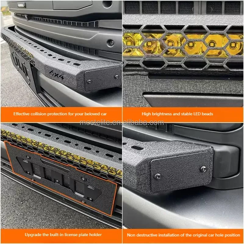 

FOROff Road Protective Front Bumper Guard Bull Bar With Light Crash Bar Modified Grille Guard For Haval H9 2025 Accessories