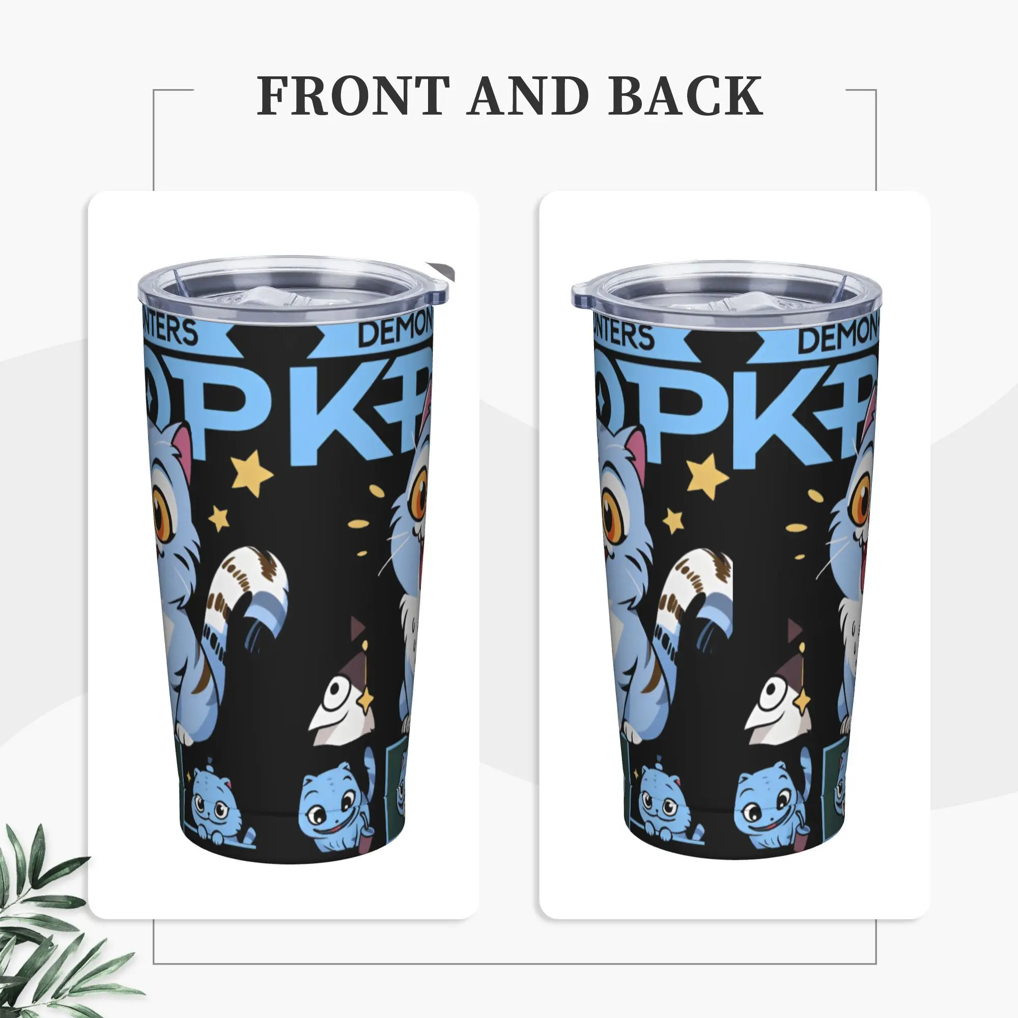 

Kpop Demon Hunters Tumbler Cold Drink Water Bottle Portable Stainless Steel Thermal Cups Design Travel Car Mugs