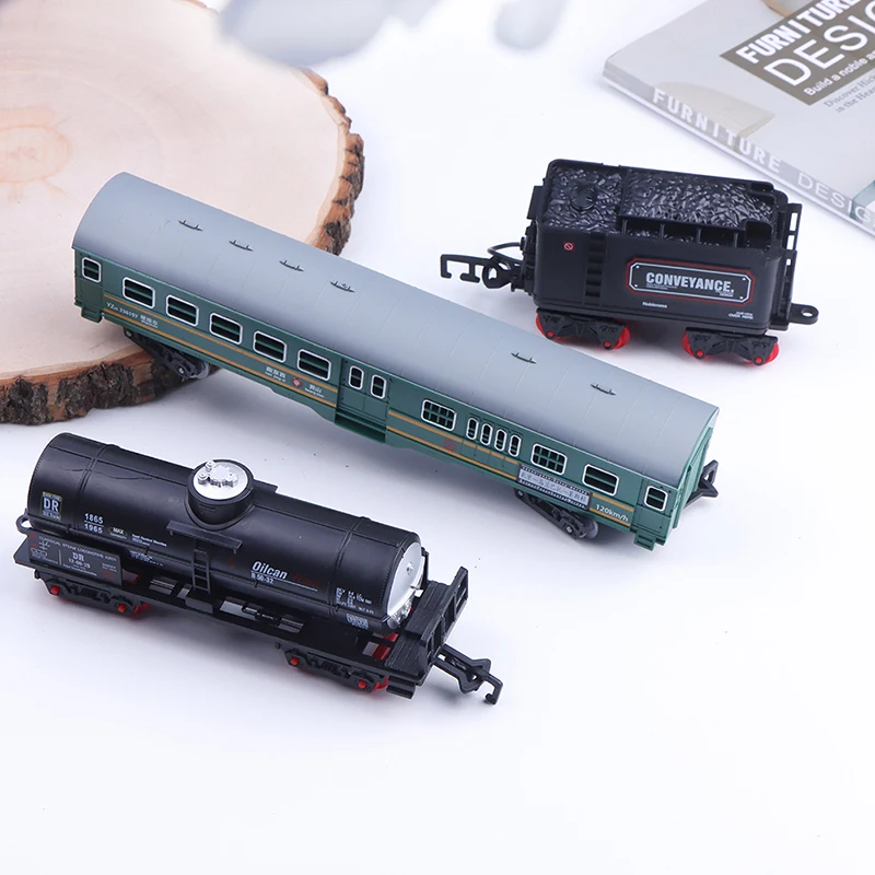 Pista de tren de carga, coche de carga, modelos de vagones, accesorios de calibre, juguete de bricolaje, trenes eléctricos clásicos, riel King, ferrocarril, pista Trian