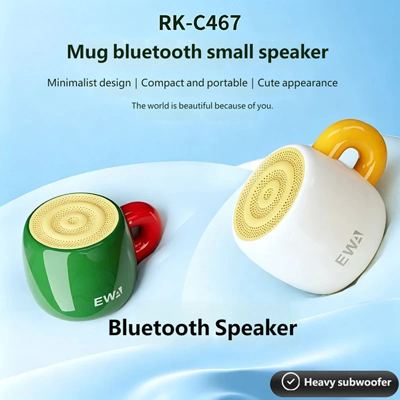 Creative coffee mug Bluetooth speake Mini portable wireless speaker Cute cup-shaped desktop ornament Novel gifts for home office