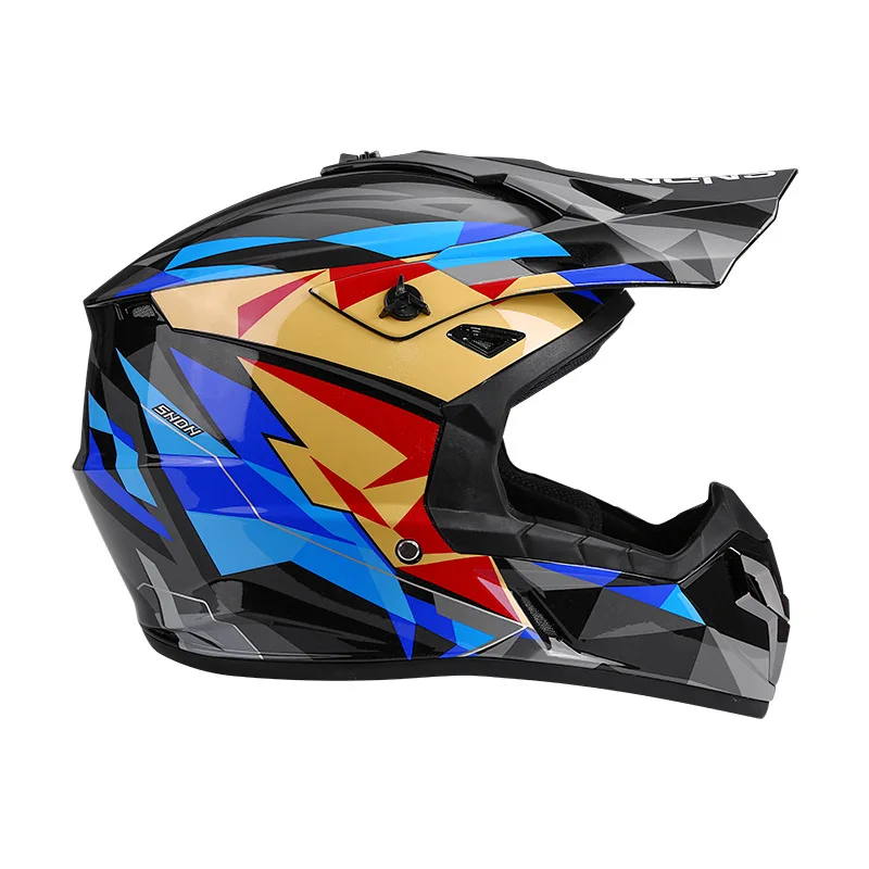 Bluetooth Motorcycle Full Face Helmet and Goggles Set - Off-Road Racing Gear for Mountain Biking and Road Cycling