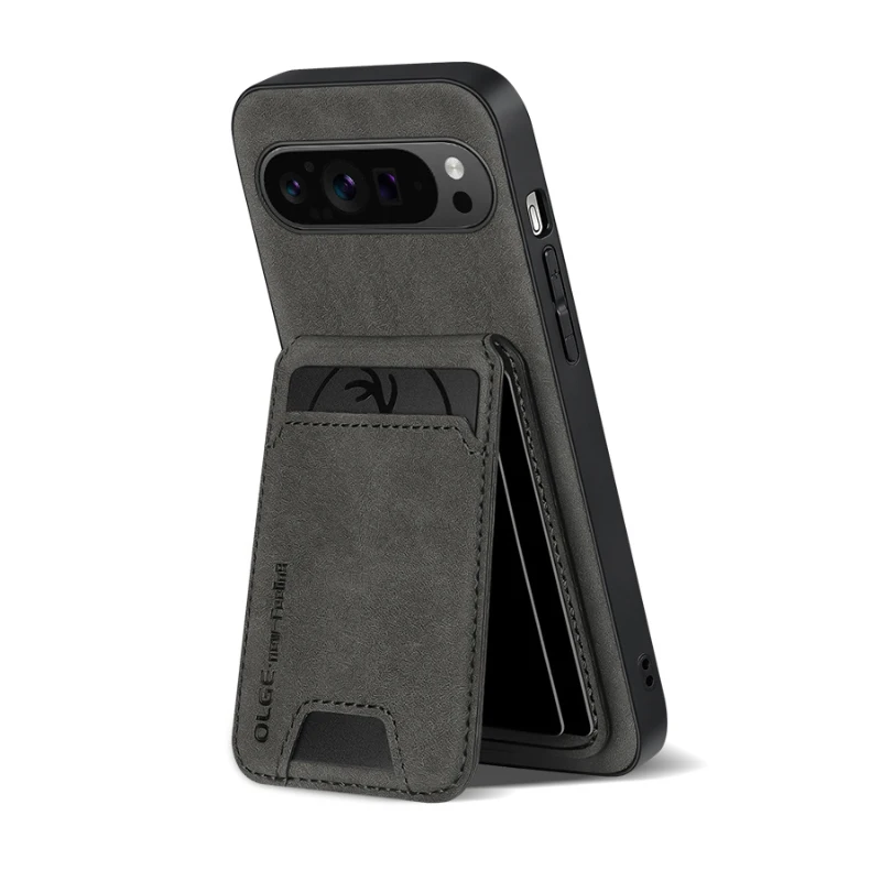 New Soft TPU Solid Color Leather Wallet Card Slot Bracket Shockproof Phone Case For Google Pixel 9 8 7 Pro XL 9A 8A 7A Back Case