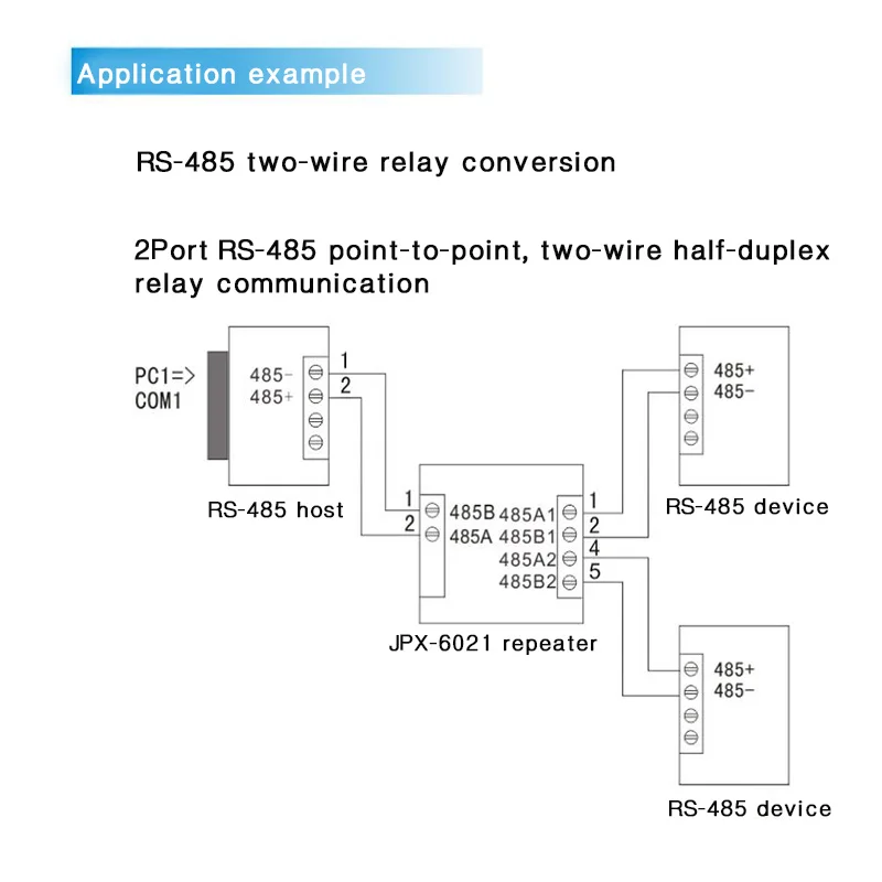 485 repeater photoelectric isolation industrial grade RS485 hub 2-port signal amplifier anti-interference lightning protection