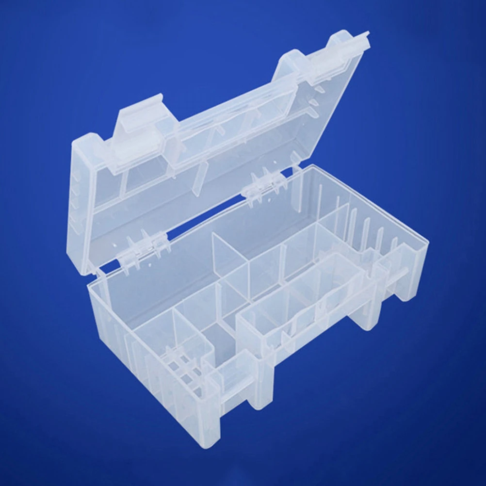 

20-Pack Aa 14-Pack Aaa Storage Organizer Box Leakproof Compartment Clear Pp Container For 9V Card Reader Carry Handle
