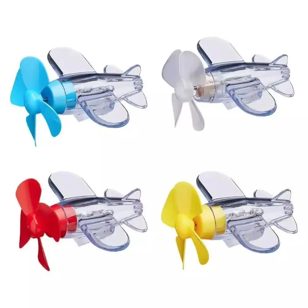 Plastic Wind Power Generation Airplane Red Blue Yellow Transparent LED Light LED Light Airplane Aircraft Ornament
