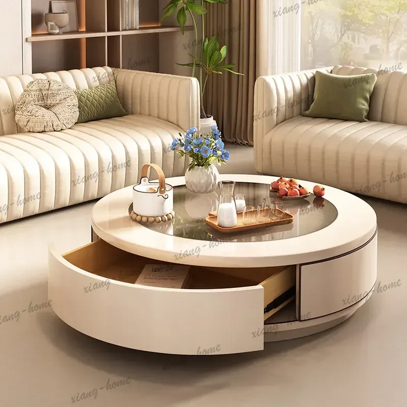Factory Direct Small Drawer Coffee Table Designer European Minimalist Saving Coffee Table Center White Mesa De Centro Sala Furni