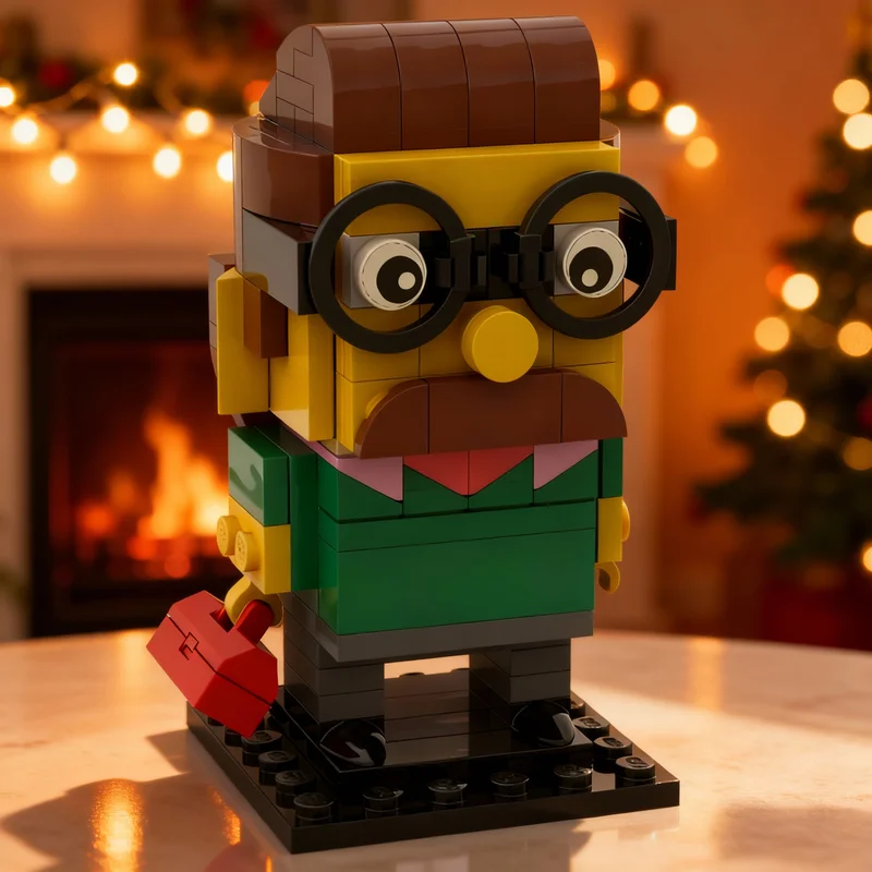 133pcs MOC Ned Flanders Simpsons Brickheadz Model Building Blocks Creative Gift DIY Display Decor Adult Premium Kids Desk Home