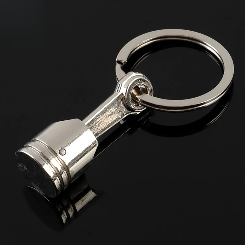 New Metal Keychain Automobile Piston Key Ring Creative Gifts Personality Engine Modified Piston Car Accessories Goods