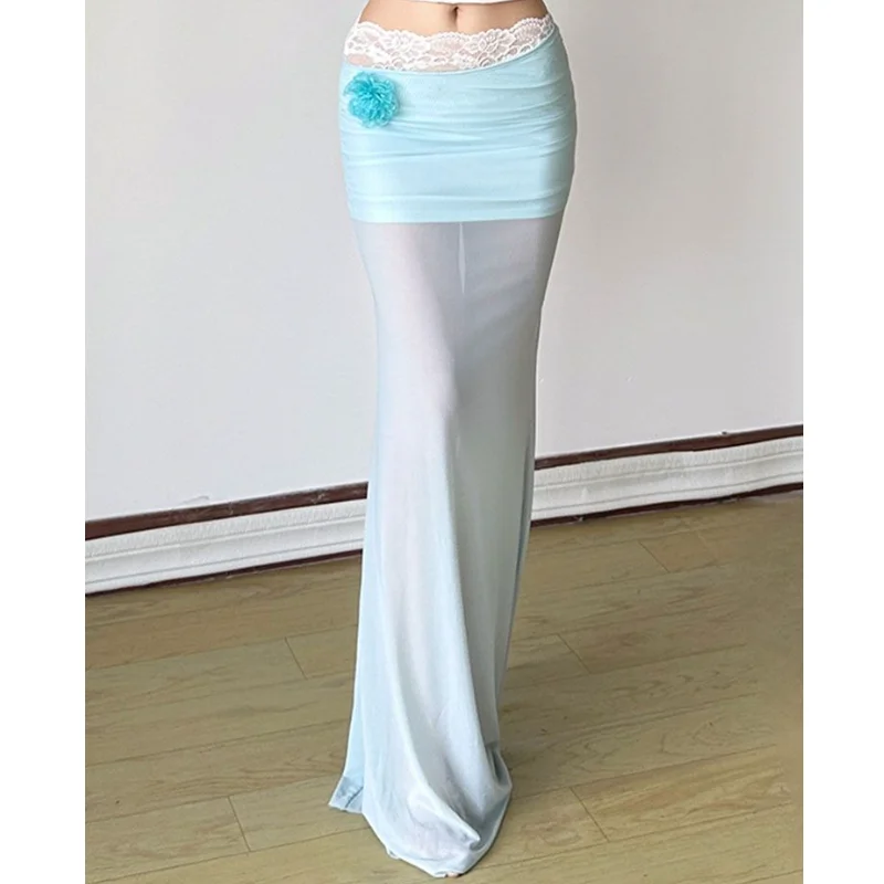 

Женская облегающая юбка-миди с кружевной отделкой, дизайн Pure Desire Holiday, средняя талия, полиэстер, для повседневной носки