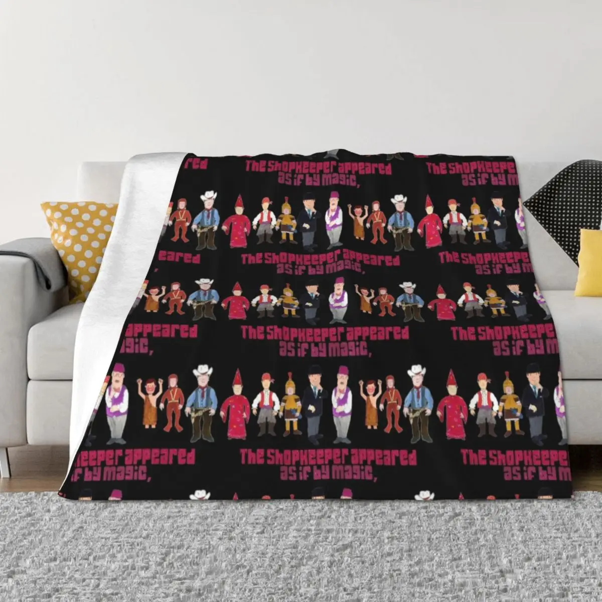 

Mr Benn and Shopkeeper. As if by magic Throw Blanket Beach wednesday Personalized Gift Baby Blankets
