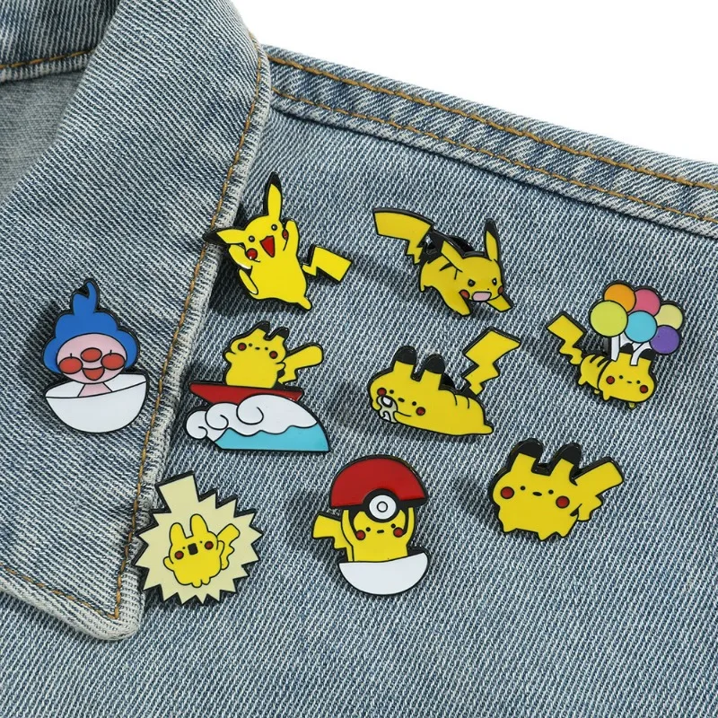 Pokemon Enamel Pins Metal Badge Accessory Pikachu Backpack Creative Kawaii Anime Metal Badge Jewelry for Women Men