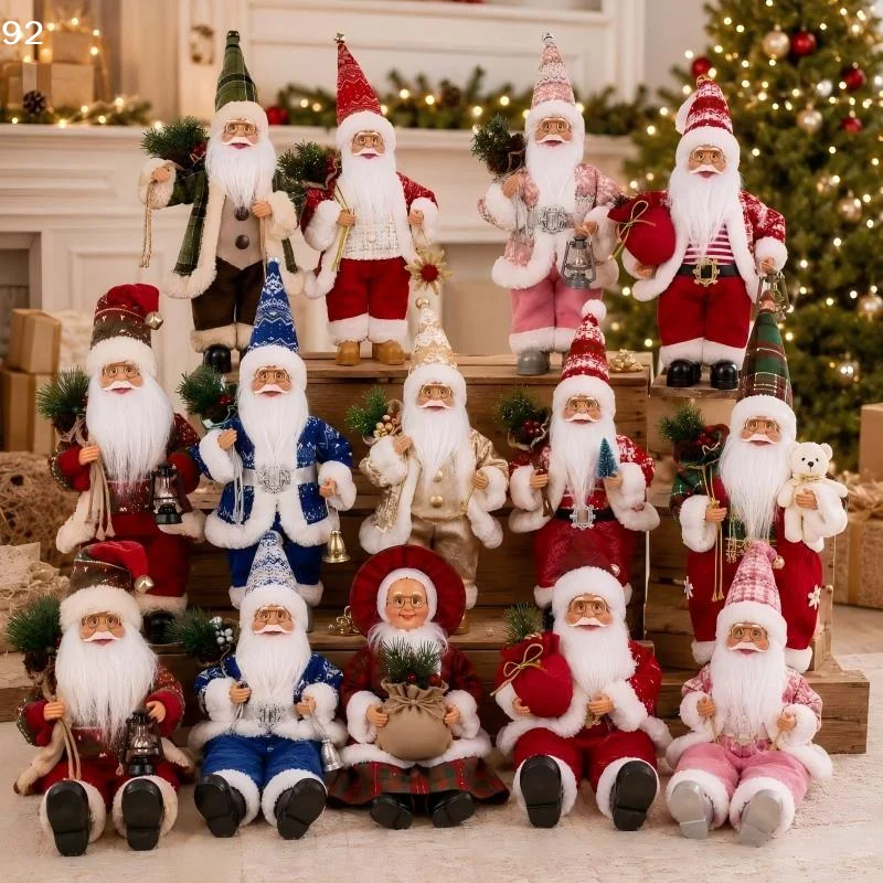 New Santa Claus Standing Figurine Christmas Decoration Window Display Ornament Home Decor Items And GiftsCentury House