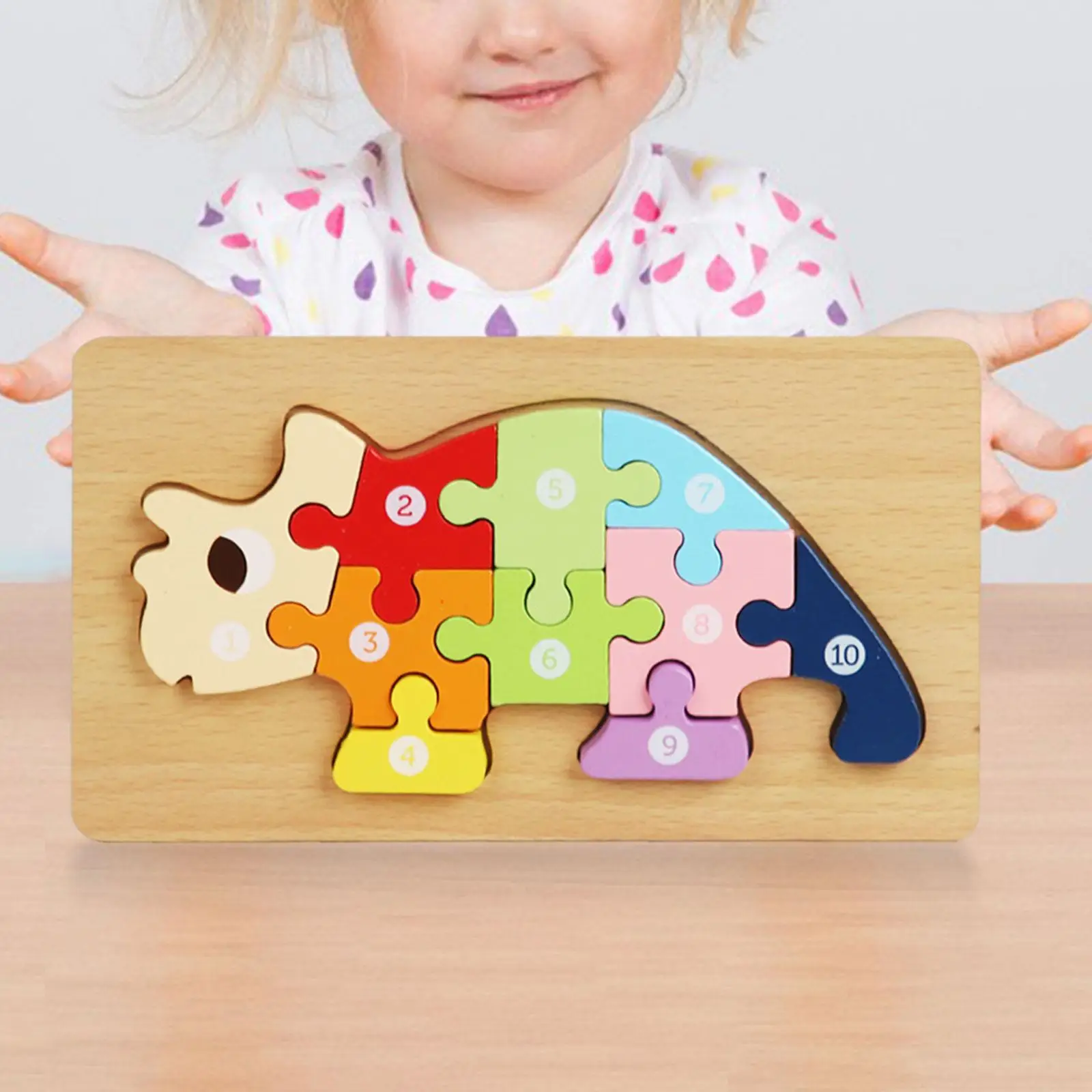 Houten Puzzel, Reisspeelgoed, Educatieve Vroege Ontwikkeling Voor Kinderen 1 2 3 4 5 6