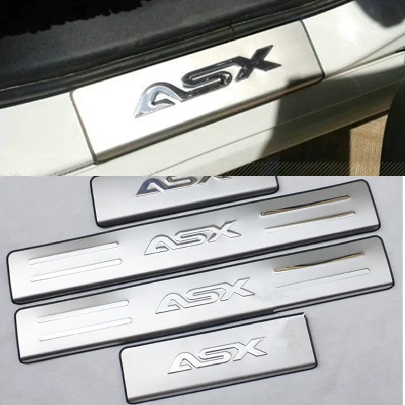 Car Styling dla ASX 2013-2018 samochód ze stali nierdzewnej płyta chroniąca przed zarysowaniem/próg drzwi próg drzwi osłona tylnego zderzaka próg