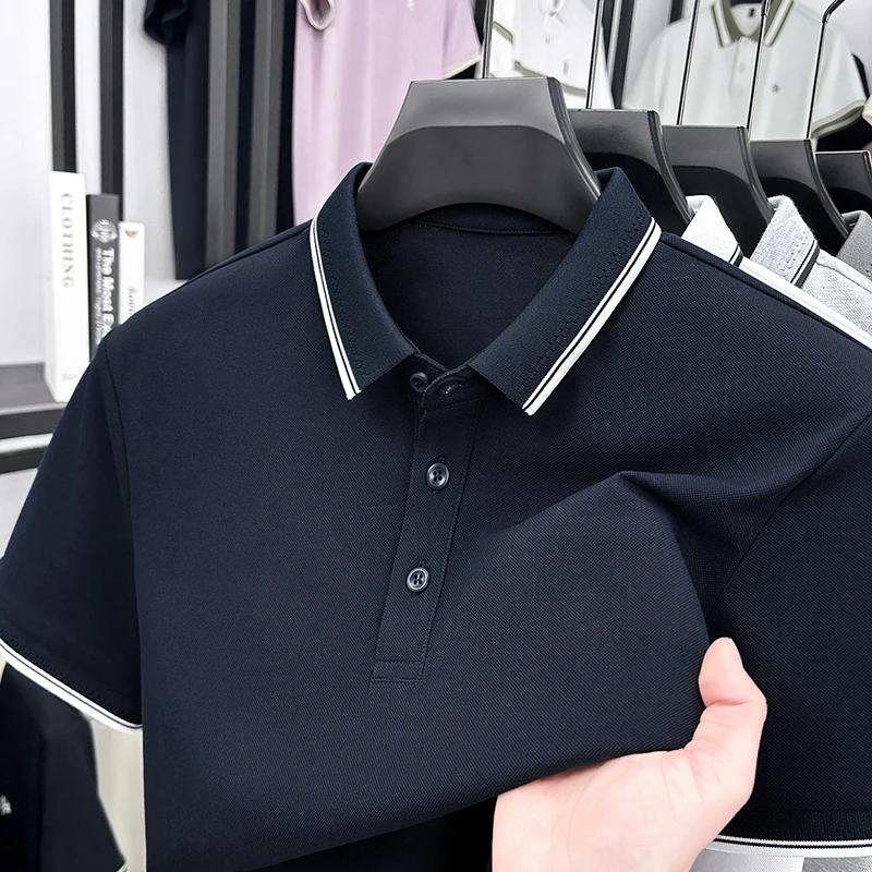 

Мужская футболка-поло TFETTERS 2026: Новая летняя повседневная дышащая классическая футболка с коротким рукавом для отпуска и уличного стиля