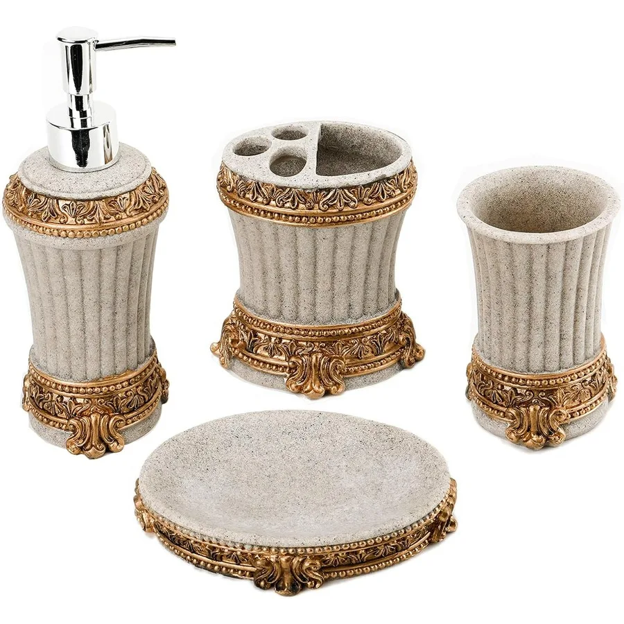 

Resin Bathroom Accessories Set Toothbrush Cup Soap Dish Toothbrush Holder Soap Dispenser Bathroom Set Complete Essentials Farmh