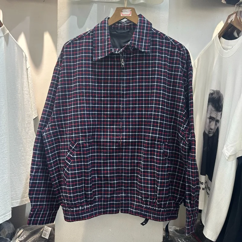 

Plaid Long Sleeve Zipper Lapel Shirt Jacket 2025 Winter Autumn Men's Clothing Caual Loose High Quality Office Commuter Jacket