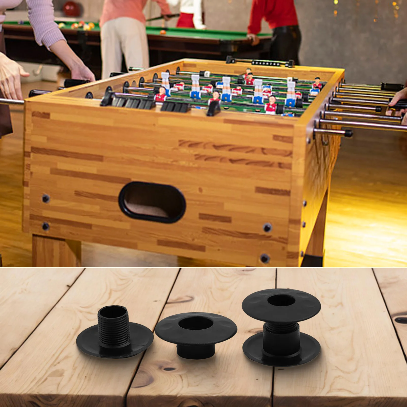 

Втулки для настольного футбола Детали стола для настольного футбола Удобные для хранения Легкие детали Длительное использование Черный Для игр в настольный футбол