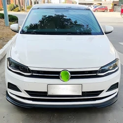 3Pcs/Set For VW Polo MK6 Standard TSI TDI 2017-2021 Car Front Bumper Lip Splitter Spoiler Diffuser Bodykits Tuning Gloss Black