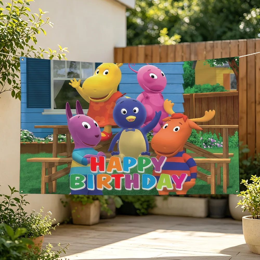 Cartoon The B-Backyardigans Flag Banner For Sports Matches Games Parade Rally Holiday Festival Backyard Balcony Club Bar Decor