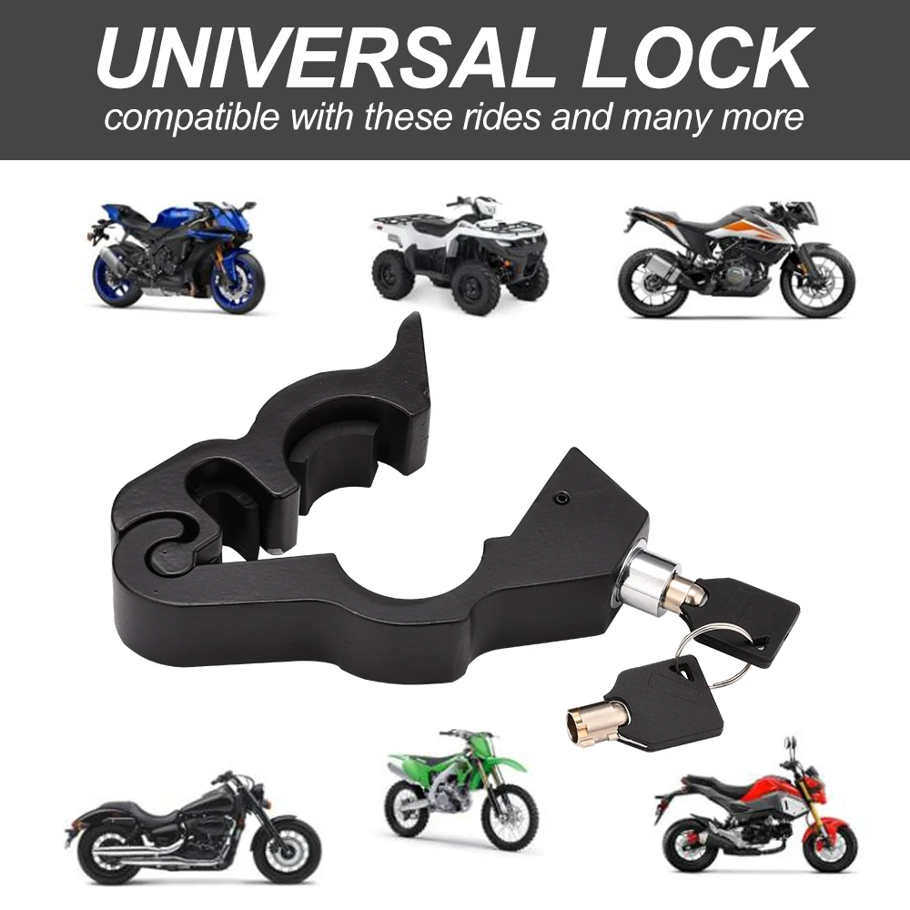 Motorcycle Handlebar Lock Heavy Duty Anti-Theft Locking Device Ultimate Security Grip & Throttle Lock for Scooter ATVs Bike x1