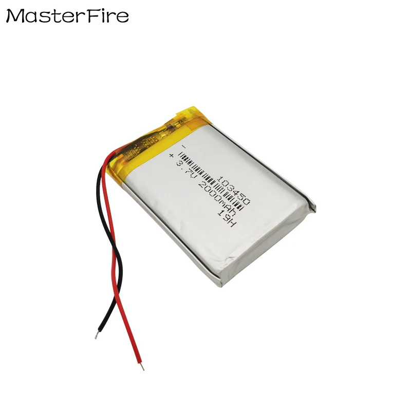 Wholesale 103450 3.7V 2000mah Rechargeable Lithium Polymer Battery for GPS Navigator Bluetooth Speaker Camera E-Book Tablet Cell