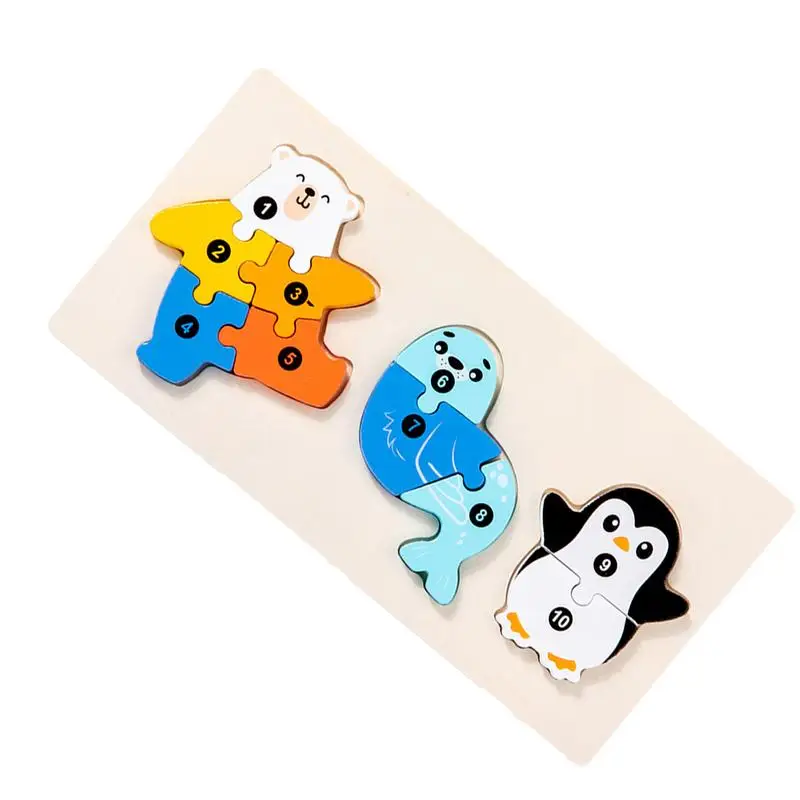 Animal Shape Matching Puzzle Puzzle Match Blocks Game Early Education Wood Animal Building Block Puzzles Over 3 Years Old