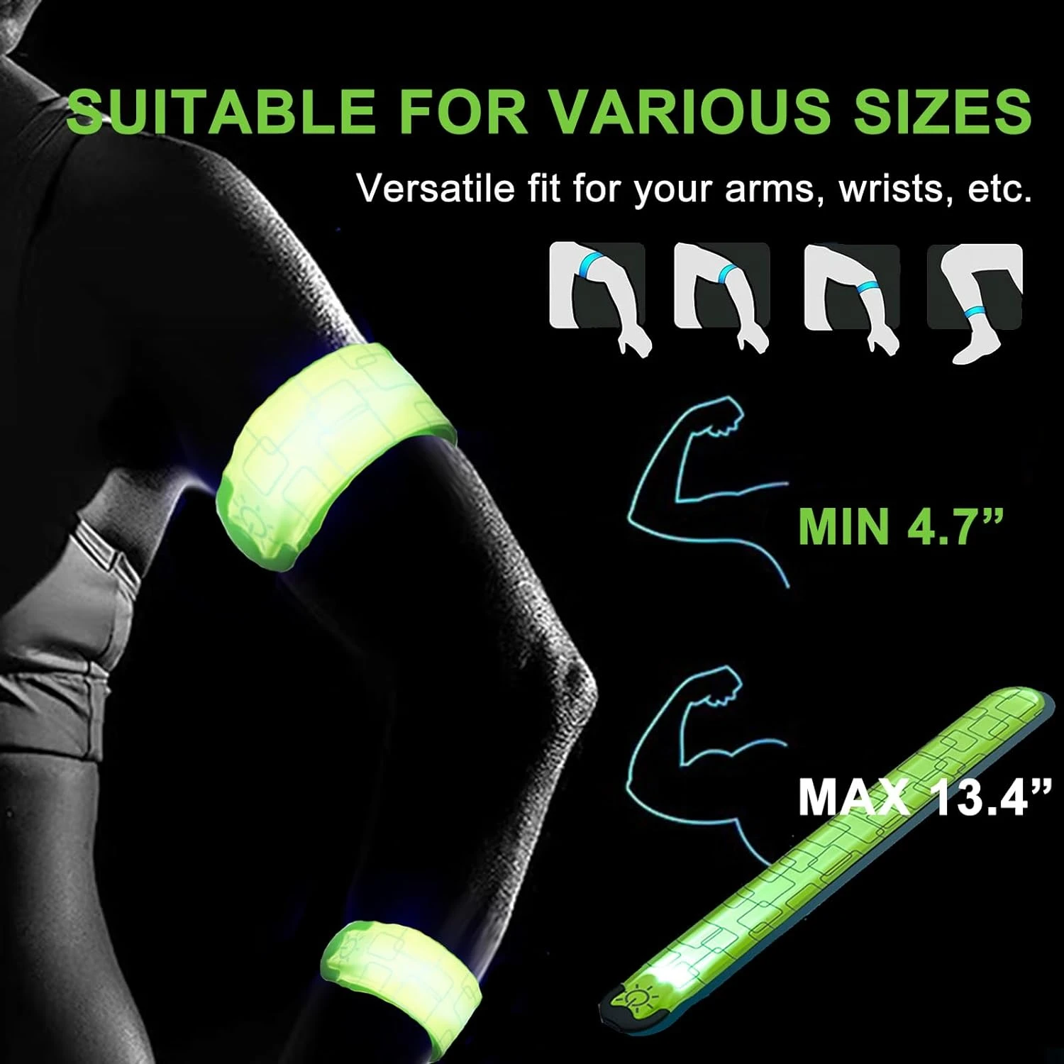 Be seen and stay safe with this essential, ultra-bright rechargeable LED armband designed for cyclists, joggers, walkers, and ru