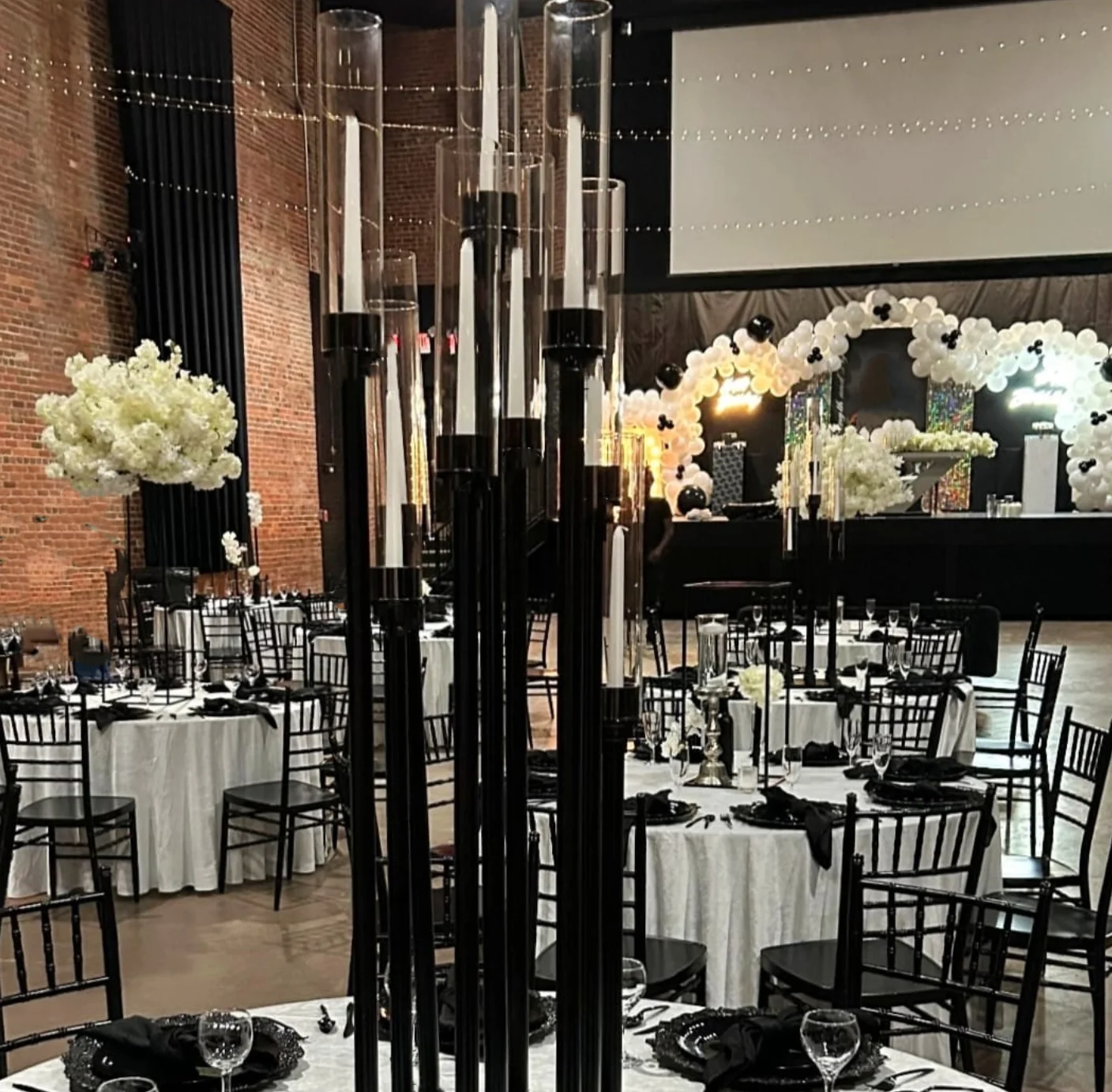 10pcs)Black wedding decoration dining table center table flower candle stand w18