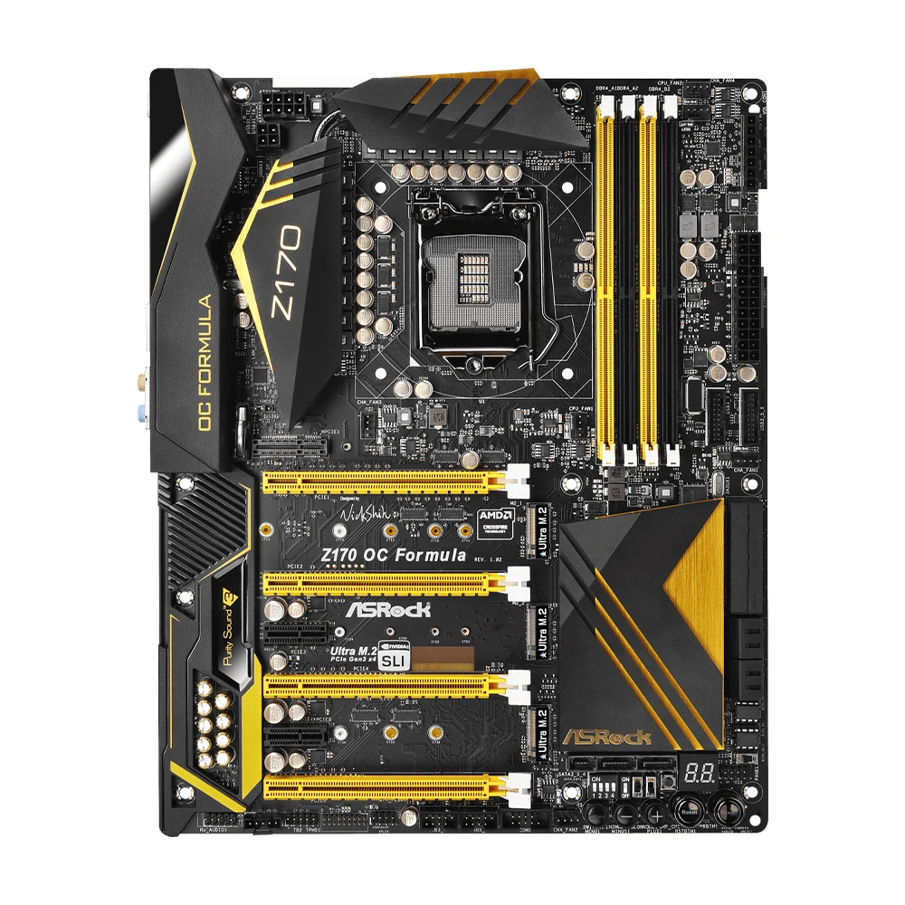 Imagem -03 - Placa-mãe Fórmula Asrock-z170 oc Suporte I77700k 6700 I5-7600k 6600 I3-7350k 6320 Cpu Lga 1151 4xddr4 4500 Mais M.2 Nvme Pcie 3.0