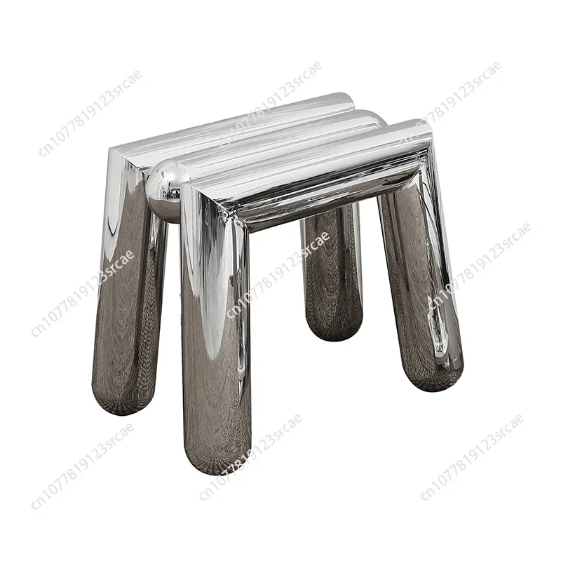 Stainless Steel Shoe Changing Stool Luxury Sofa Stool Living Room Chairs Leisure Chair Nordic Furniture Mobile Seat Storage Rack