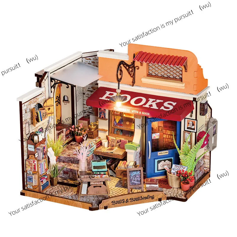 

DIY ручная работа, угловой книжный магазин, художественный дом, миниатюрный дом, модель сборки