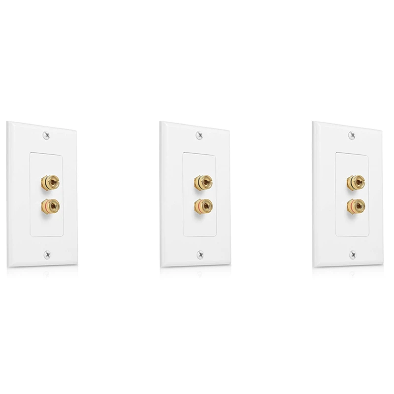 3X 2 Posts Speaker Wall Plate Home Theater Wall Plate Audio Panel For 1 Speakers