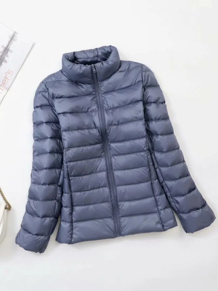 Abrigo de plumón de pato ultraligero para mujer, Parkas mullidas portátiles, 0-10 ℃, nueva moda de invierno, 6XL, 7XL, 2024