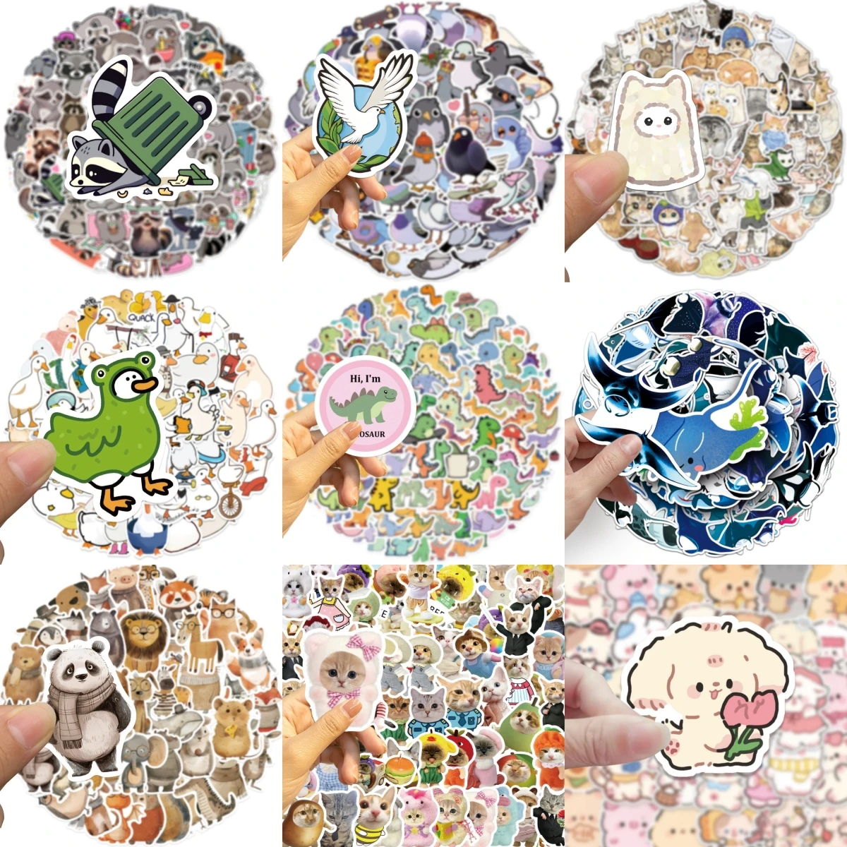 10/30/50PCS Cartoon Cute Animals Stickers Series Pigeon Graffiti Guitar Phone iPad Laptop Luggage Kids Toys Decoration Wholesale