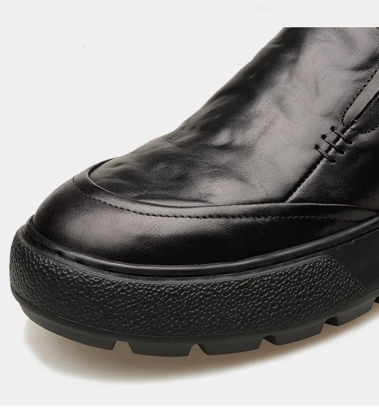أحذية من الجلد الطبيعي للرجال كاجوال للعمل والمكتب والقيادة أحذية بدون كعب مسطحة سهلة الارتداء أحذية رياضية كسول أنيقة ذات نعل سميك