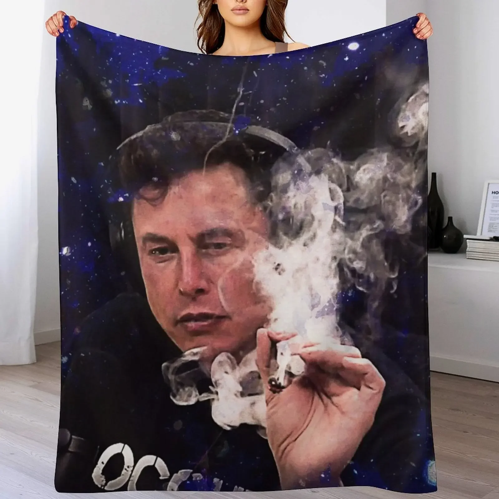 

Elon Musk smoking Throw Blanket Hairy Softest Cute Multi-Purpose Blankets