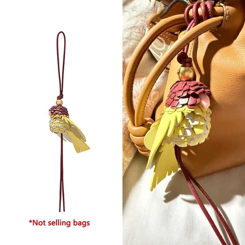 Genuine Leather Parrot Bird Charm For Women's Bags Fashion High-end Durable Exquisite Workmanship Bag Decoration Bag Accessories