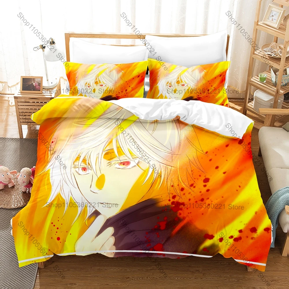 Dark Japanese Fantasy Anime Hell’s Paradise Jigokuraku 3PCS Bedding Duvet Cover + 2 Pillowcases Manga Fan Quilt Set