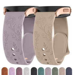 20mm 22mm Flower Engraved Strap For Amazfit GTS/2/2e/3/4 GTS2 Mini/GTR 4/3/Pro/47mm/GTR2/2e/stratos 2/3/Bip Lite Band Bracelet