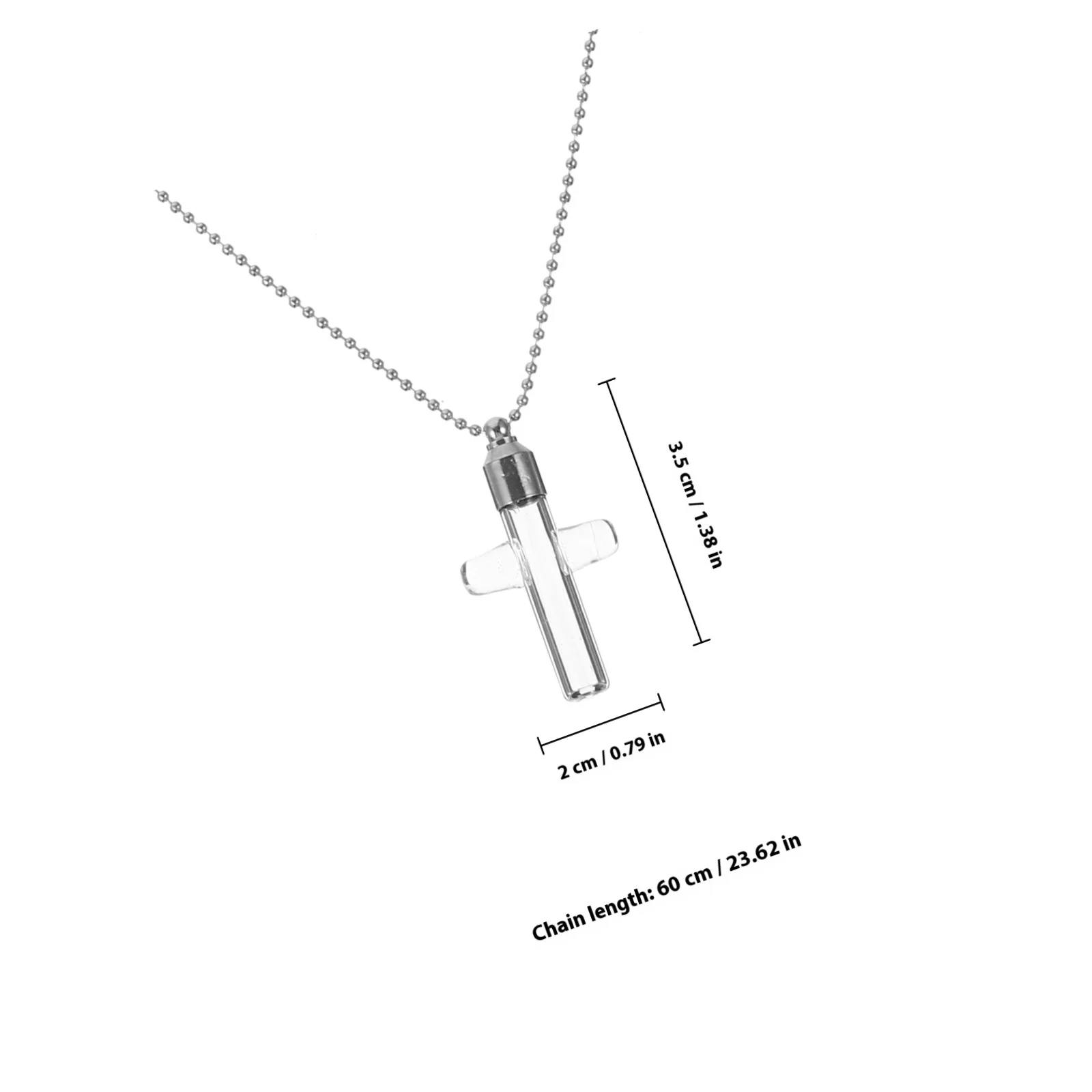 قلادة قارورة زجاجية متقاطعة، حاوية رماد قابلة للفتح، مجوهرات حرق الجثث، قلادة تذكارية لأحبائك