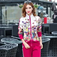 Trajes deportivos informales para mujer, chaqueta estampada + Pantalones largos, dos conjuntos de ropa deportiva para mujer, traje de chándal 6XL, novedad de primavera 2024