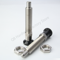 VEICHU QB244 M16 Long Thread Stainless Steel Retractable Returned Type/Self-locking Index Bolts Indexing Plunger With Nut