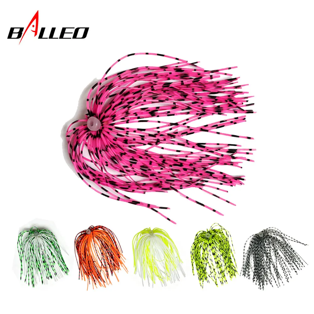 6 Bundles Silicone Jig Skirt 50Strands Per Bundle DIY Rubber Skirt for Spinner Bait Buzzbait Jig Lure Making Fishing Accessories