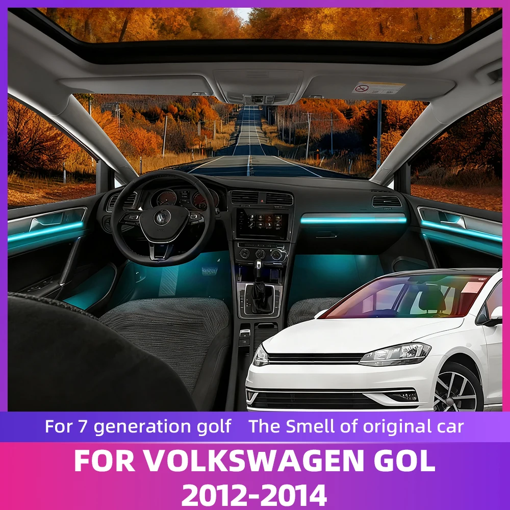 64colors RGB Symphony Ambient Decoration Atmosphere Lamp Car Interior Hidden LED light Strip For Golf7 MK7 Volkswagen 2012-2014