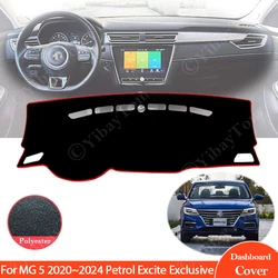 For MG5 MG 5 2020 - 2024 Petrol Style Excite Exclusive Dashboard Cover Sun Shade Mats Avoid Light Pads Anti-UV Carpets 2023 2022