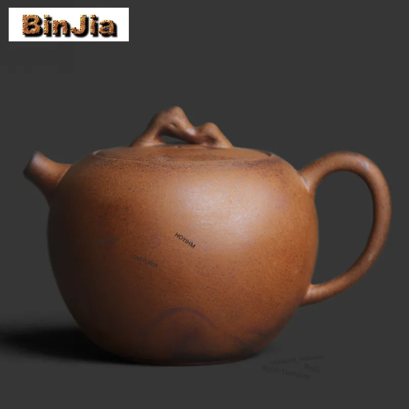 

120ml Crude Pottery Mountains Rivers Teapot Handmade Tea Infuser Pot Tea Brewing Kettle With Filter Puer Tea Services Gifts