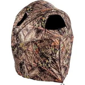 Compact Lightweight 1-Person Deluxe Tent Chair with Ground Blind, Mossy Oak Break-Up Country Pattern