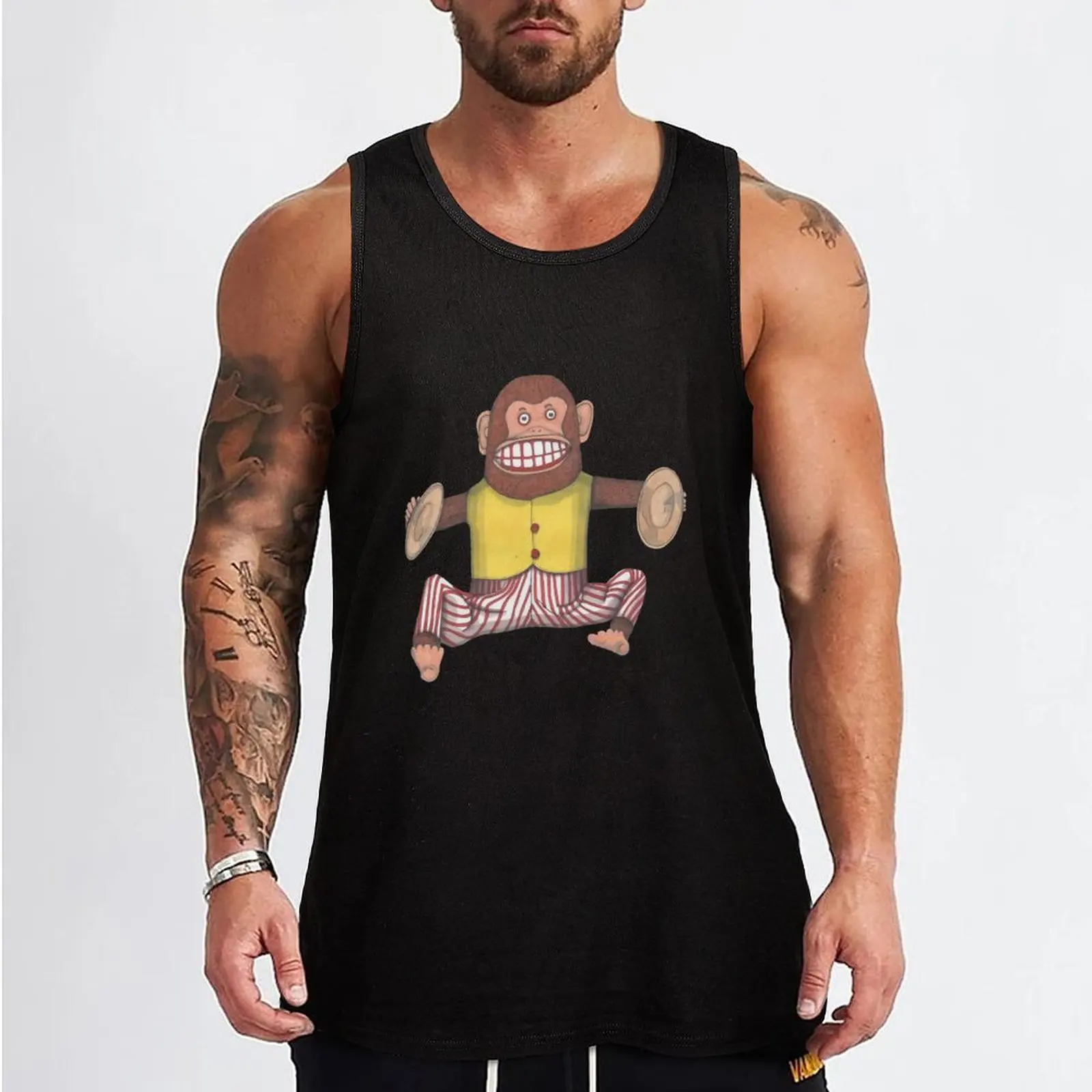 Monkey, Clapping Monkey, Retro Toy. Tank Top running shirt underwear bodybuilding man Men's gym